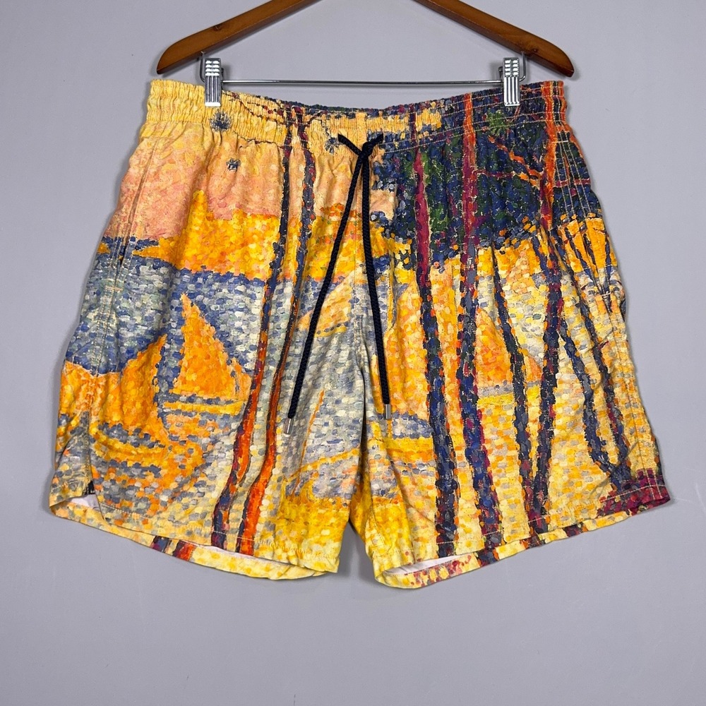 Vilebrequin Paul Signac AOP Swim Trunks Mens Size XXL Board Shorts Resort Summer